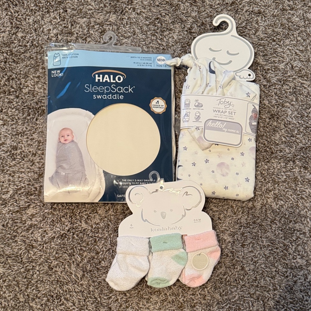 Halo SleepSack and Wrap Set with Pastel Socks